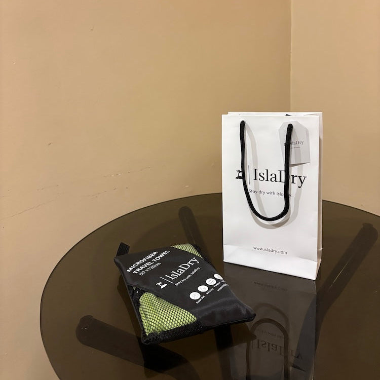 isladry towel with gift bag and pouch